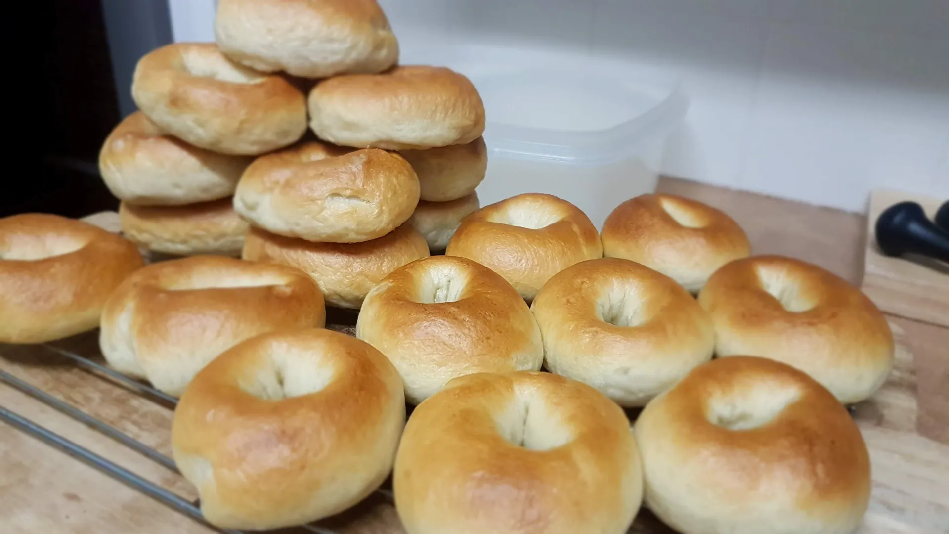 Fresh homemade bagels