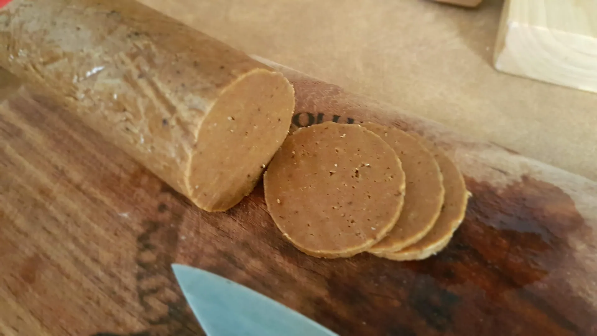 Homemade seitan polony