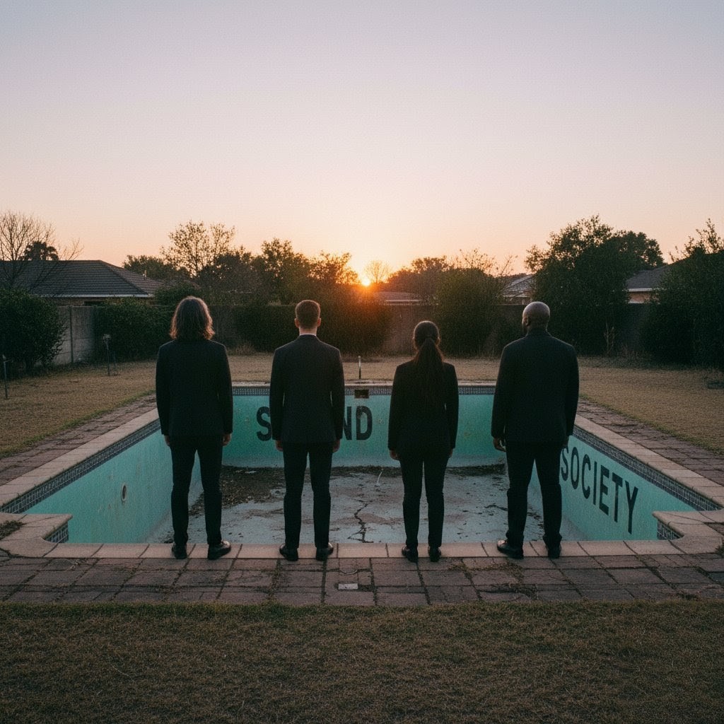 Second Society band by a pool